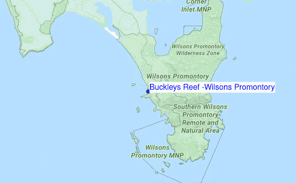 Buckleys Reef (Wilsons Promontory) Location Map