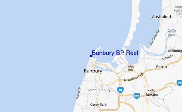 Bunbury BP Reef location map