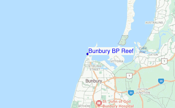 Bunbury BP Reef location map