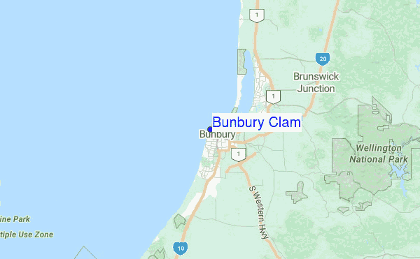 Bunbury Clam Location Map