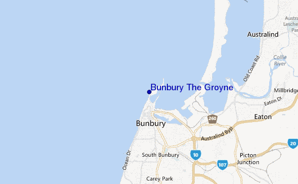 Bunbury The Groyne location map