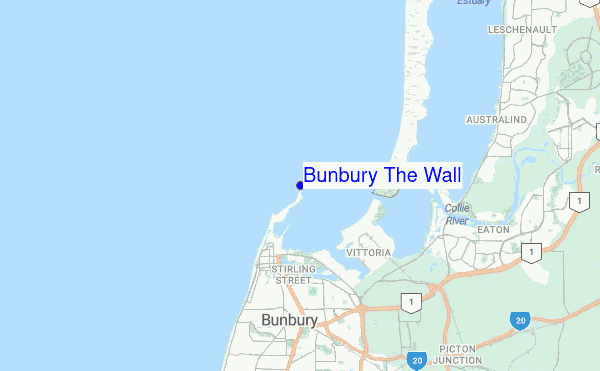 Bunbury The Wall location map