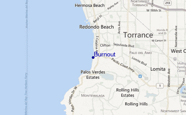 Burnout location map