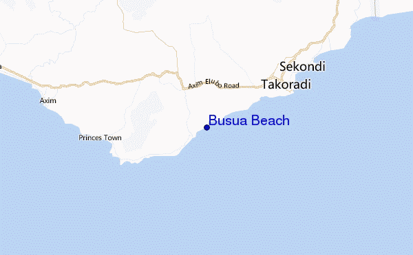 Busua Beach Location Map