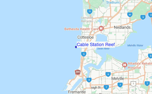 Cable Station Reef location map