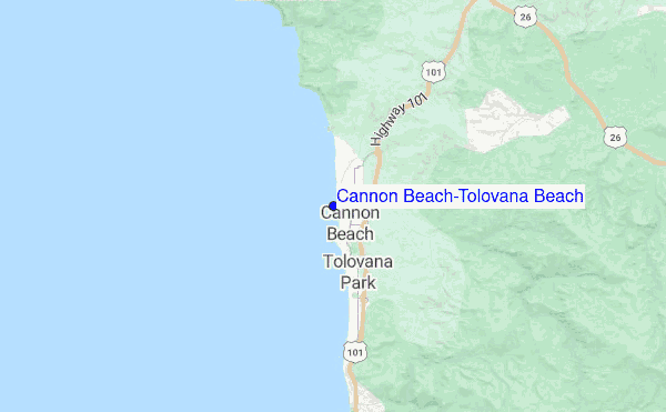 Cannon Beach/Tolovana Beach location map