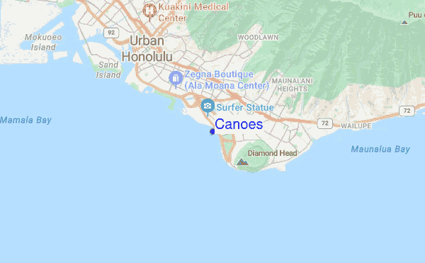 Canoes location map