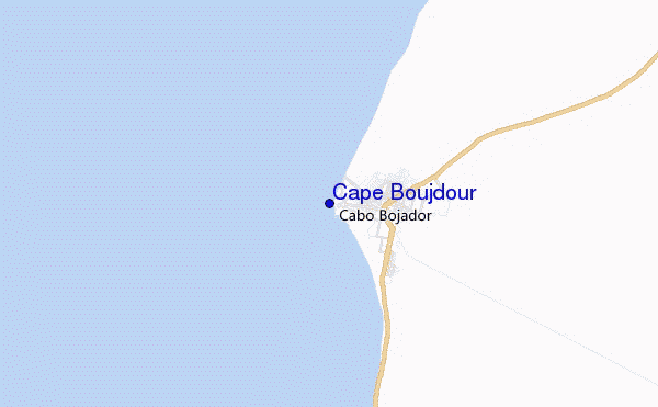 Cape Boujdour location map