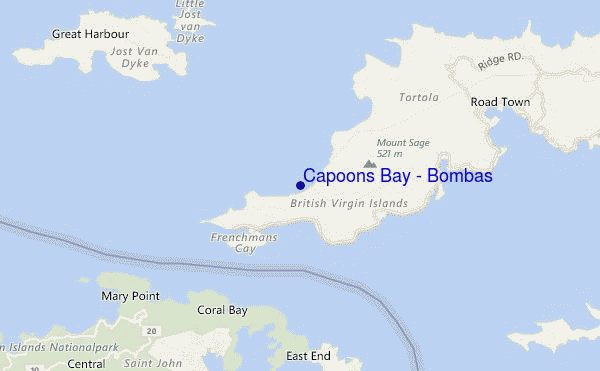 Capoons Bay - Bombas location map