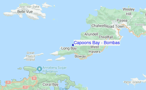 Capoons Bay - Bombas location map