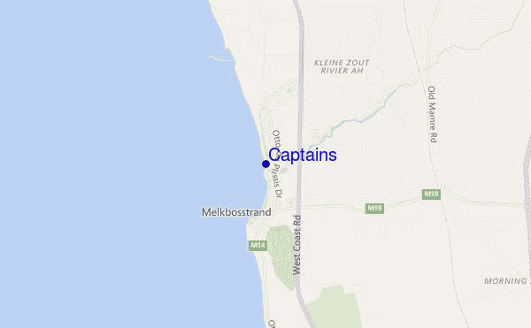 Captains location map