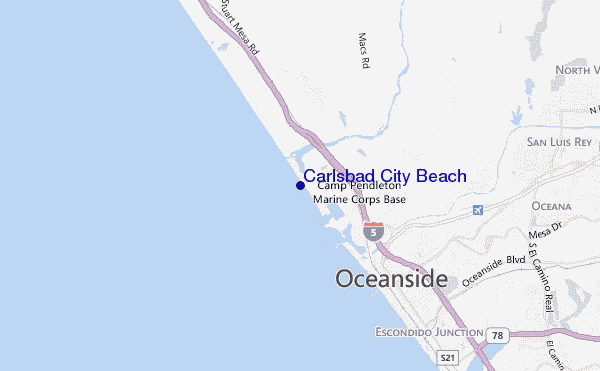 Carlsbad City Beach location map