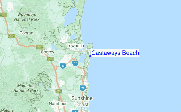 Castaways Beach Location Map