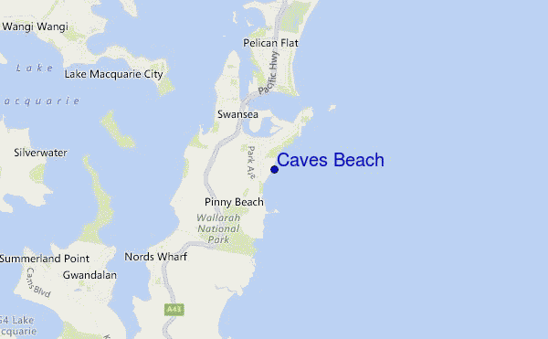 Caves Beach location map