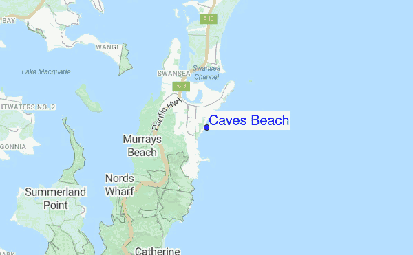 Caves Beach location map