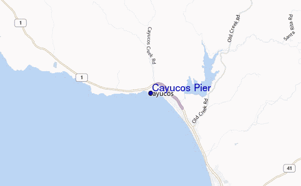 Cayucos Pier location map