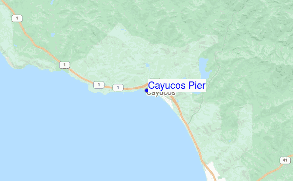 Cayucos Pier location map