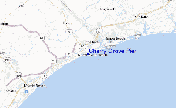 Cherry Grove Pier Location Map