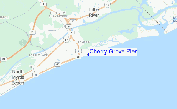 Cherry Grove Pier location map