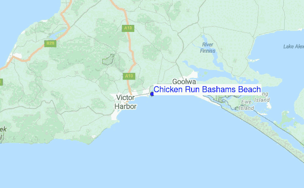 Chicken Run Bashams Beach Location Map