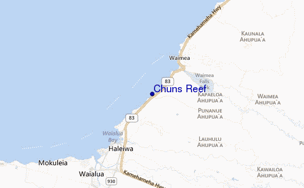 Chuns Reef location map