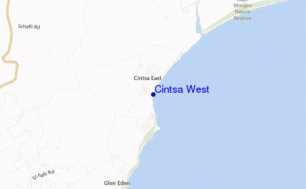 Cintsa West location map