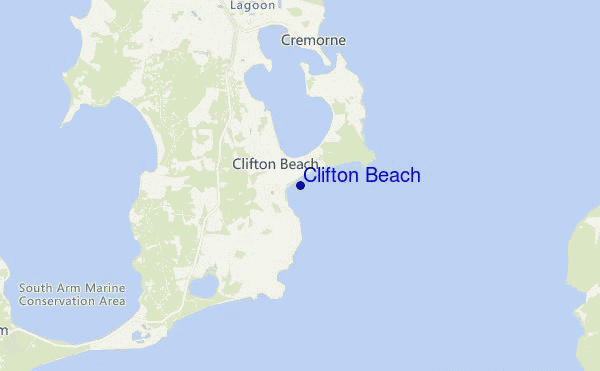 Clifton Beach location map