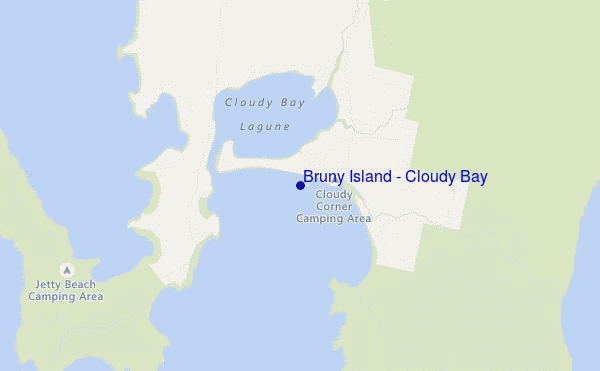 Bruny Island - Cloudy Bay location map