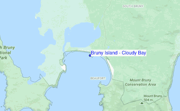 Bruny Island - Cloudy Bay location map