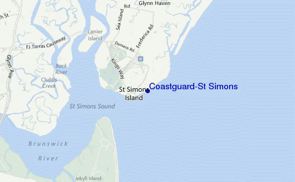 Coastguard/St Simons location map
