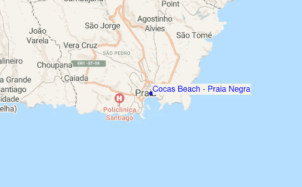 Cocas Beach / Praia Negra location map