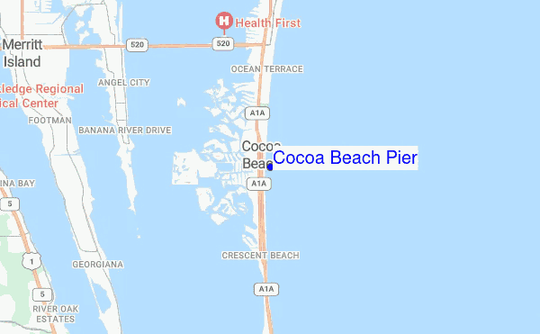 Cocoa Beach Pier location map