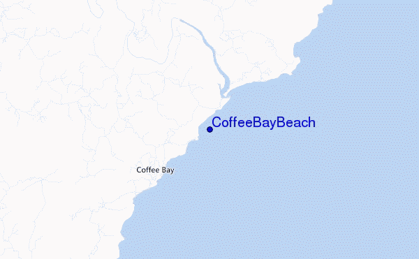 Coffee Bay Beach location map