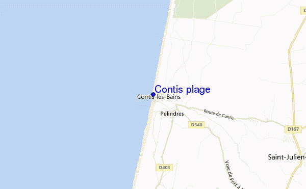 Contis plage location map