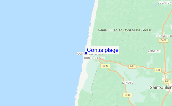 Contis plage location map