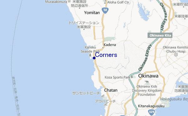 Corners location map