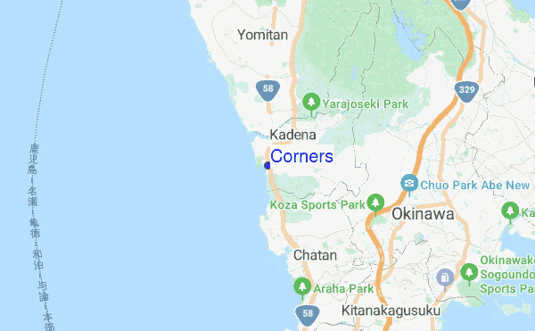 Corners location map