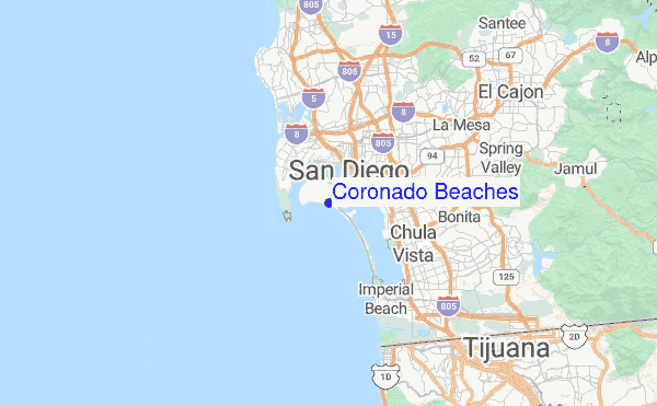 Coronado Beaches Location Map