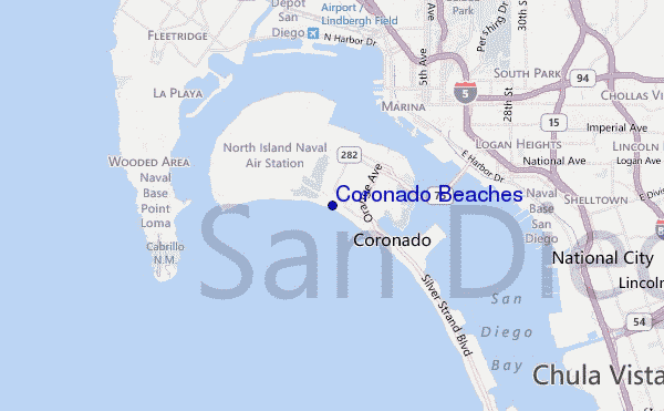 Coronado Beaches location map