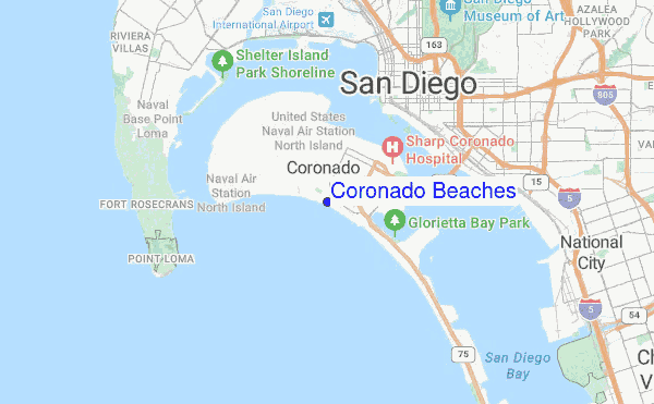 Coronado Beaches location map