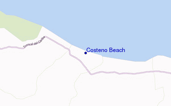 Costeño Beach location map