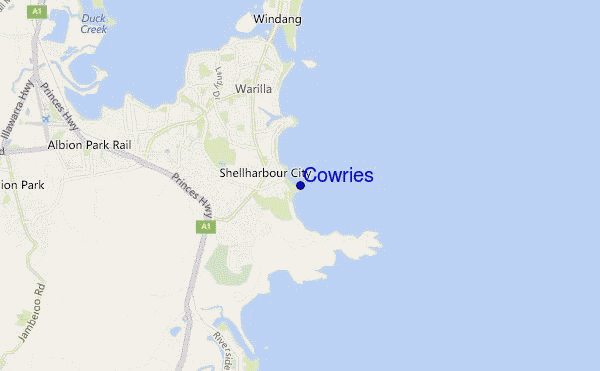 Cowries location map