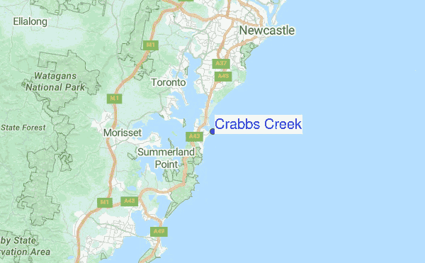 Crabbs Creek Location Map