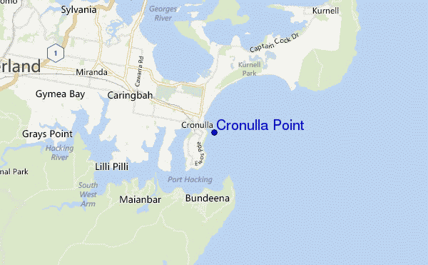 Cronulla Point location map