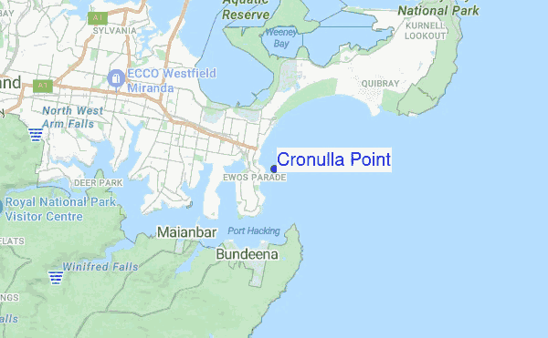 Cronulla Point location map