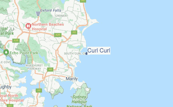 Curl Curl location map