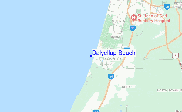 Dalyellup Beach location map