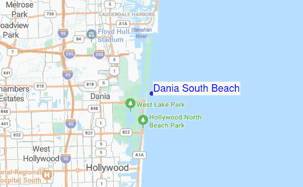 Dania South Beach location map