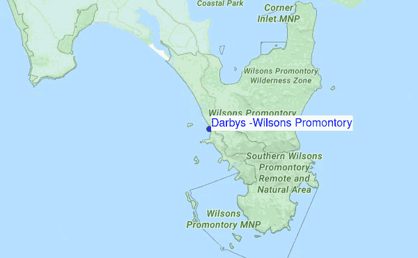 Darbys (Wilsons Promontory) Location Map