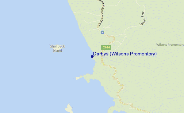 Darbys (Wilsons Promontory) location map